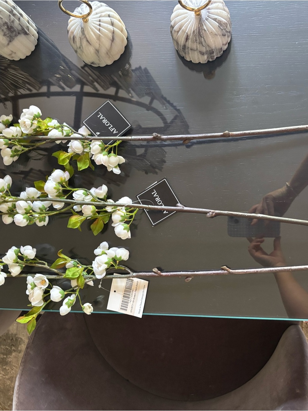 Afloral White Blossom Artificial Stem - Lifelike Floral Accent NWT